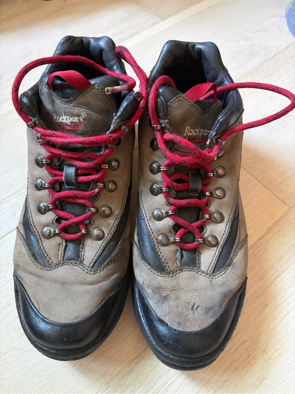 Rockport Brown Hiking Boots with Red Laces
